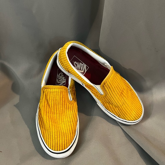 Vans Shoes - Vans Slip Ons, Mustard Yellow Cordury, size 6